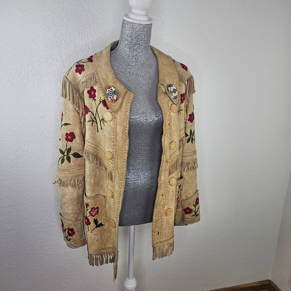 Vintage 70's Handcrafted Embroidered & Beaded Deerskin Jacket - Picture 2 of 16